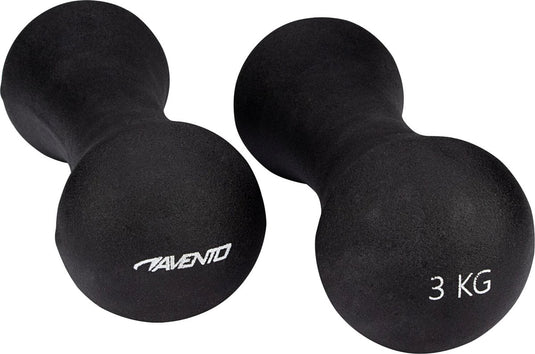 Avento handgewicht set - bone - 2x 3 kg - zwart