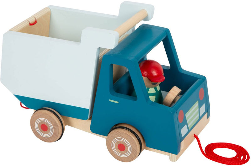 Afbeelding laden in galerijviewer, Small foot - houten trekfiguur kiepvrachtwagen
