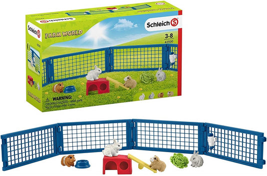Schleich farm world - tehuis voor konijntjes en cavia's - speelfigurenset - kinderspeelgoed voor jongens en meisjes - 3 tot 8 jaar - 14 onderdelen