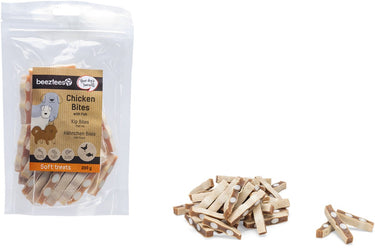 Beeztees tasty treats kip bites met vis - hondenkoekjes - hondensnacks - hondensoepjes - 200 gram