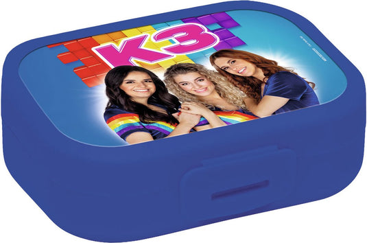 K3 vershouddoos - donkerblauwe brooddoos - met hanne, marthe en julia