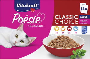 Vitakraft poésie classique multipack - natvoer - vlees vis - 5 verpakkingen 12x85 gr