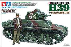 Tamiya modelbouwpakket militaire voertuigen - 35389 franse lichte tank h39 - pz.kpfw.38h 735(f) - hotchkiss h39 - tank plastic - 1:35 - modelbouw