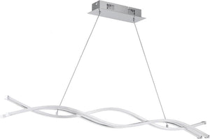 Eglo lasana 2 - hanglamp - 3 lichts - chroom - wit