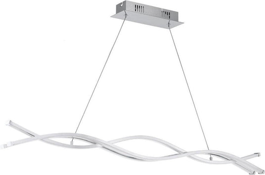 Eglo lasana 2 - hanglamp - 3 lichts - chroom - wit