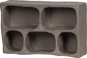 Woood clay wandkastje - papier mache - grijs - 70x45x23
