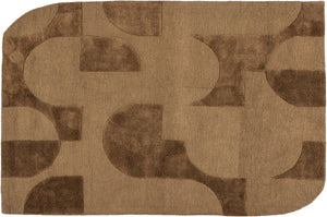 Woood livo vloerkleed - wol katoen - bruin - 170x240