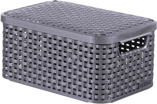 Curver style opbergmand met deksel s - 6 liter - antraciet - 28,5x19,4x13cm