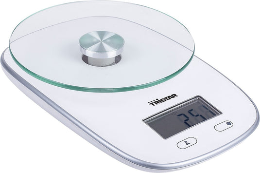Tristar kw-2445 - keukenweegschaal digitaal - tot 5kg - incl batterijen - wit