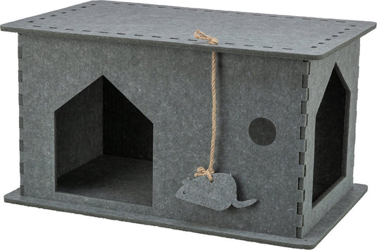 Trixie - kattenmand - huis lene - vilt - grijs - 54x30x35 cm