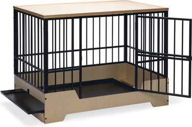 Designed by lotte bench hondenbench meubel quirine - hondenmand - met lade - metaal hout - xl - 112x73x85 cm