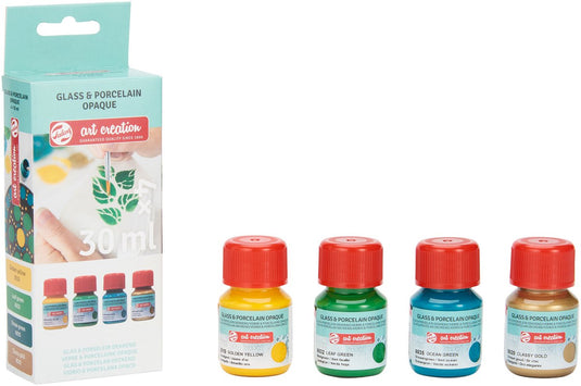 Talens art creation talens art creat.glas porselein dekkend set 4 x 30 ml groen goud