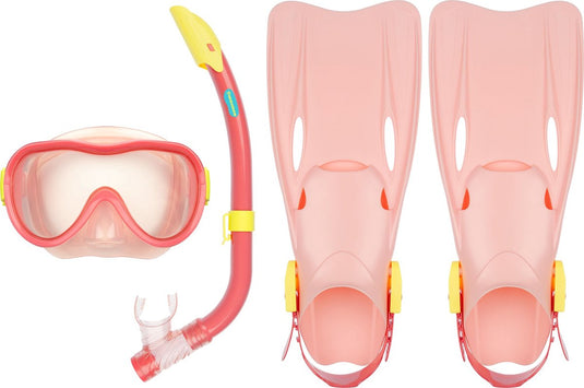 Waimea duikset - masker snorkel vliezen - kinderen - roze - maat 31-34