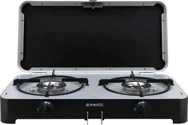 Mestic camping kooktoestel mgcp-1200 30mbar - 2 x 2500 watt vermogen - elektrische ontsteking - inclusief afneembare windschermen