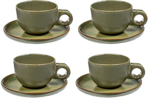 Serax - sergio herman surface - koffiekop + schotel - camogroen - 13 ø - 4 stuks