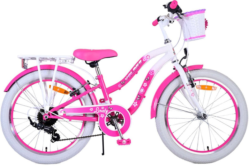 Afbeelding laden in galerijviewer, Volare Lovely Kinderfiets - Meisjes - 20 inch - Roze - 7 versnellingen

