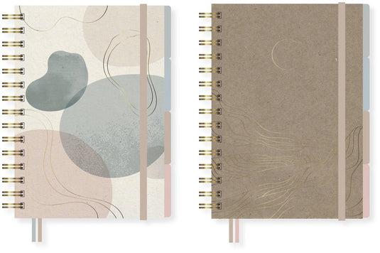Kangaro notitieboek - soft scenes 4-in-1 notitieboek - a5 - hardcover - spiraal - 80 grams fsc - 200 pagina's - 2 stuks - k-pm01710011