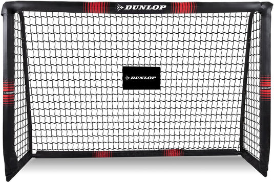 Dunlop voetbaldoel - voetbal goal 180 x 120 x 60 cm - voetbalgoal groot - buitenspeelgoed voor kinderen en volwassenen - snelle montage - voetbal training doel - metaal - zwart rood