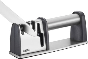 Gefu colt pro messenslijper – 4-in-1 slijpsysteem – voor messen en scharen – diamant, wolfraamstaal en keramiek