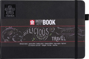 Sakura schets notitieboek 21 x 14.8 cm 80 pagina's zwart papier 140g