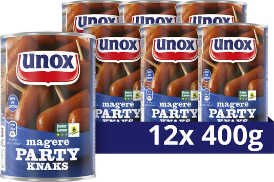 Unox knakworst - magere party knaks - 12 x 400 g - voordeelverpakking