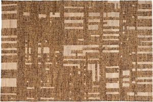 Woood ian handgeweven vloerkleed - wol - bruin 170x240 cm