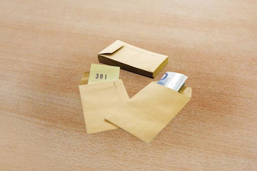 Raadhuis loonzakje - 65x105mm - gegomd - bruin - 1000 stuks