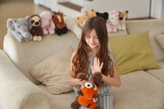 One love knuffel - rode panda rusty - 43cm - oranje en bruin - 0 jaar