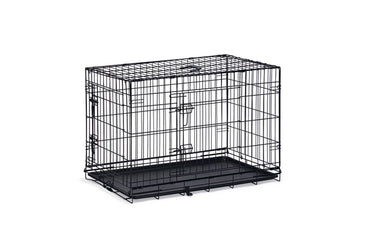 Beeztees hondenbench l - bench - 2 deuren - inklapbaar - zwart - 91x61x66 cm