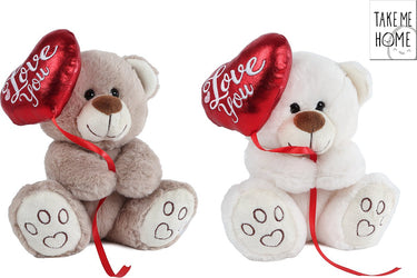 Take me home beer met ballonhart pluche - 20cm