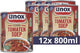 Unox soep in blik - stevige tomatensoep - gemaakt met soepballen van vlees, vermicelli en lekker veel groenten - 12 x 800 ml