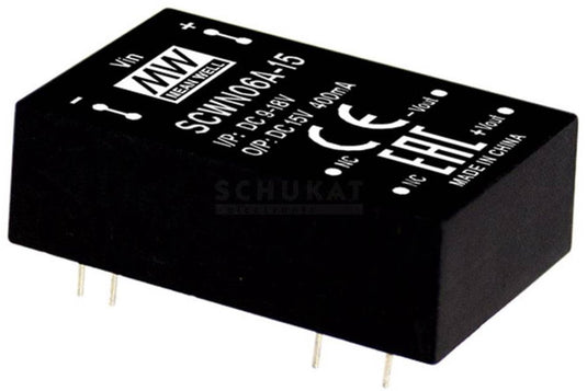 Mw mean well scwn06c-03 dc dc-convertermodule 1.2 a 6 w aantal uitgangen: 1 x inhoud 1 stuk(s)