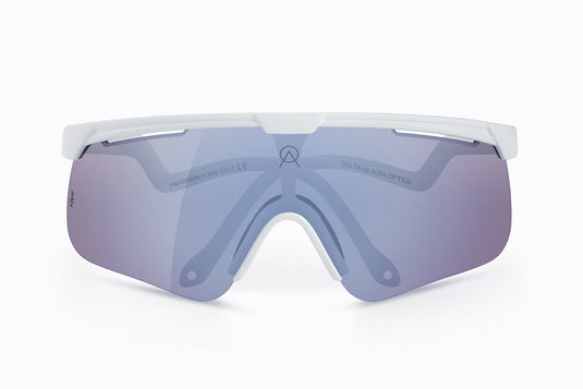 Alba optics fietsbril - delta white vzum f-lens flamingo lei