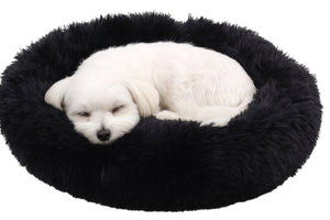 Flamingo hondenmand – donut hondenmand – kattenmand pacha rond zwart ø55 cm – extra zacht luxe voor hond of kat