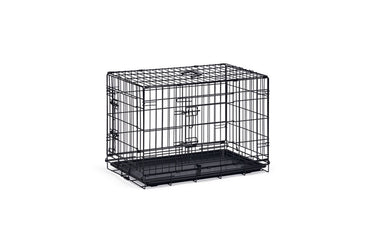 Beeztees hondenbench m - bench - 2 deuren - inklapbaar zwart - 81x55,5x61,5 cm