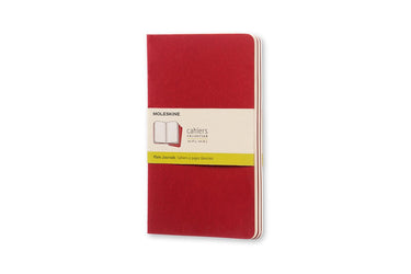 Moleskine cahier journals - large - blanco - rood - set van 3