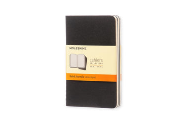 Moleskine cahier journals - pocket - gelinieerd - zwart - set van 3