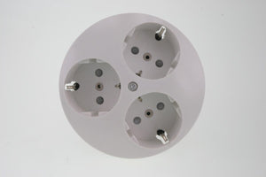 Uni inbouw stopcontact - 3-voudig - rond - randaarde - polarwit