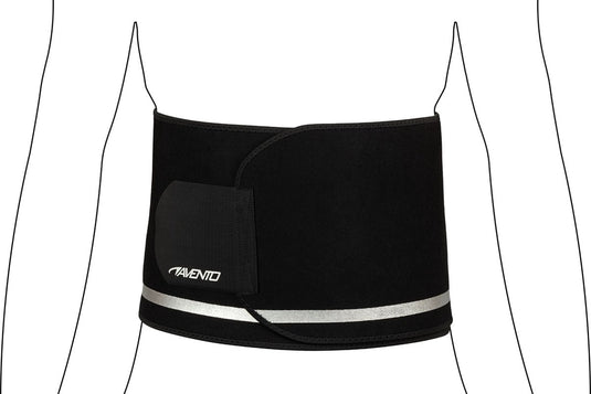 Avento sauna taille band - verstelbaar - zwart zilvergrijs - maat s m