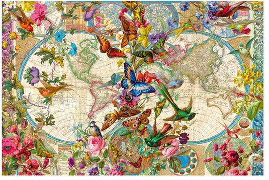 Ravensburger puzzel flora en fauna wereldkaart - legpuzzel - 2000 stukjes