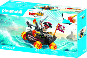 Playmobil | fun stars | rasendes piratenboot | spielzeug ab 4 jahren | geschenk für kinder | spielzeug auto | mit rückzugmotor schießfunktion | 71717