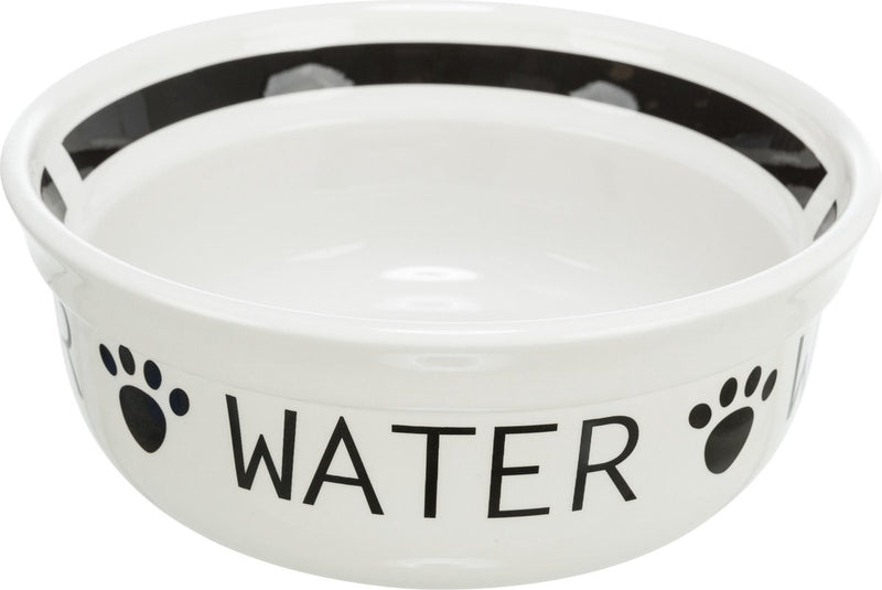 Afbeelding laden in galerijviewer, Trixie drinkbak hond water keramiek wit zwart
