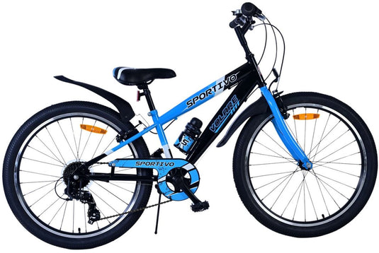 Volare sportivo kinderfiets - jongens - 24 inch - zwart blauw - 7 speed