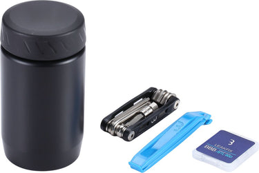 Bbb cycling combiset tools tubes bidonhouder - met gereedschapsset - gereedschapsbidon fiets - zwart - maat s - bsb-63