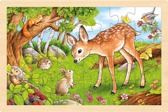 Goki houten legpuzzel hert, 24st.