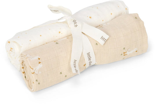 Little dutch swaddle - beige - newborn naturals - little goose