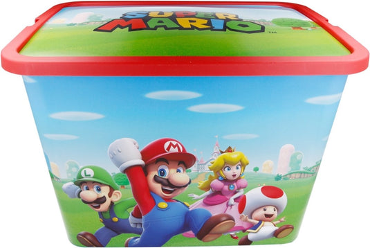 Stor opbergbox super mario 23 liter groen blauw rood