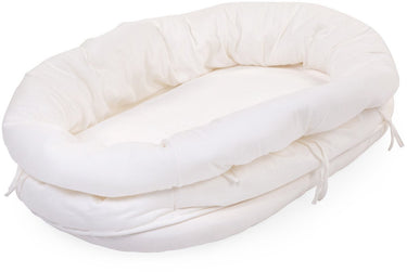 Childhome omrander voor rattan wieg – jersey katoen – ecru – beschermrand – zachte bumper