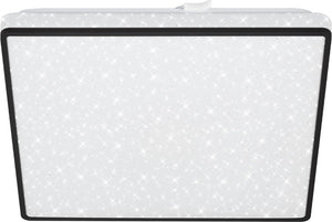 Briloner - led plafonniére - plafondlamp met sterrenhemel - met ster decor - neutraal wit licht - zwart - 27x27x4.5 cm