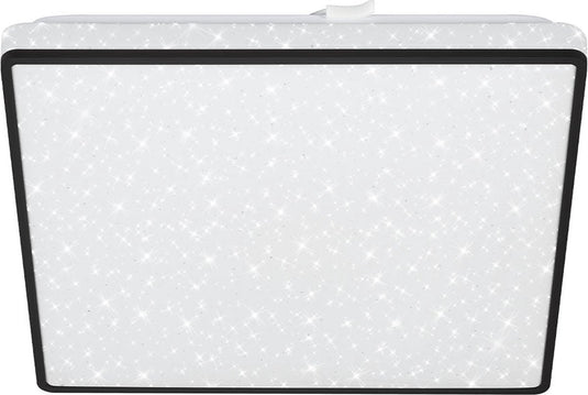 Briloner - led plafonniére - plafondlamp met sterrenhemel - met ster decor - neutraal wit licht - zwart - 27x27x4.5 cm